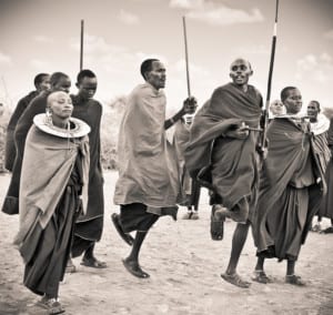 Masai warriors dancing tradi